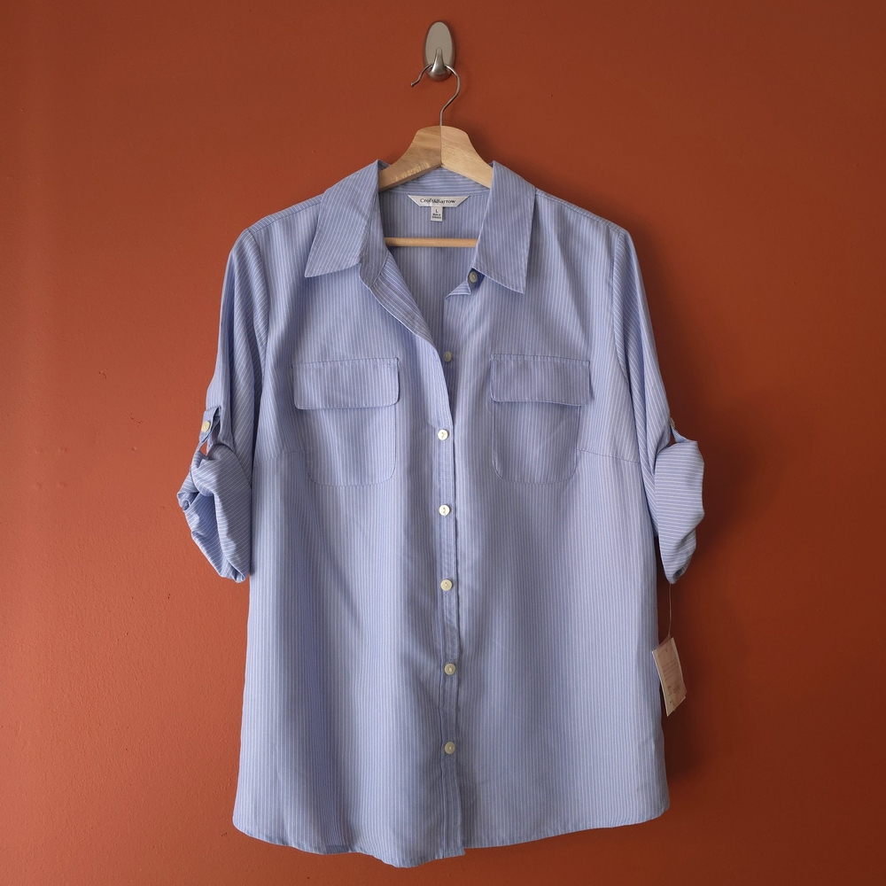 Light Blue Striped Button-Up Shirt